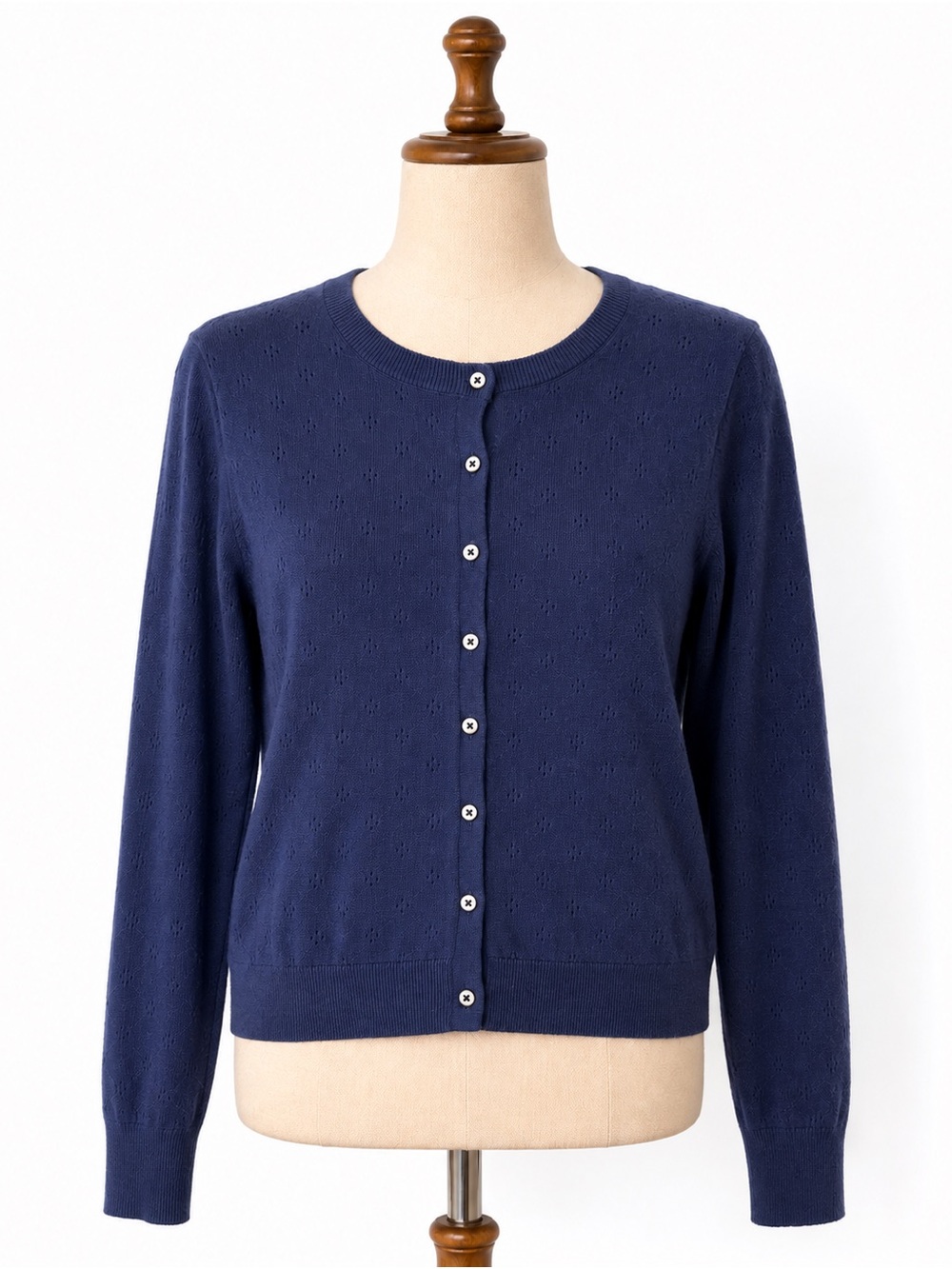 Old Navy Navy Button-Front Crewneck Cardigan